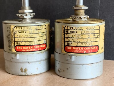 pair 1960s Vintage Daven Spec-4633 150/300 ohm ladder network audio attenuators
