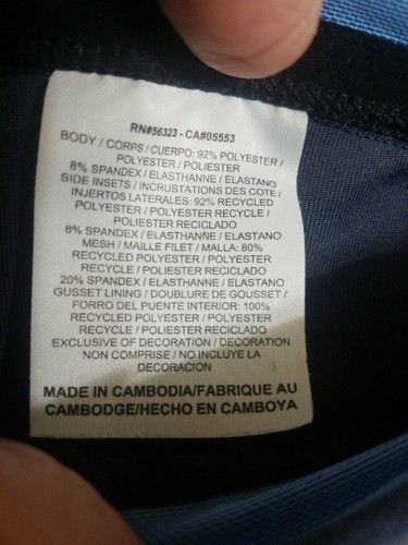 Womens Nike Dri Fit 3/4 Length Leggings Size L Light Blue/Navy Zip Pocket - Bild 10 von 11