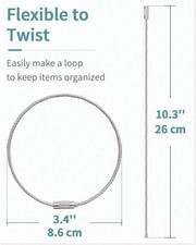 Stainless Steel Wire Keychain Cable Loops Key Ring Holders Multi-Pack