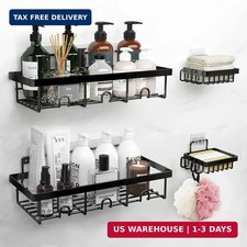Adhesive Shower Caddy 4-Pack, Rustproof Stainless Steel Shower Organizer, Shower