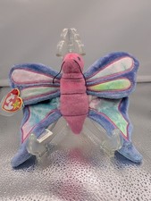 TY Beanie Babie Flitter the Butterfly Plush Toy - Pink/Purple