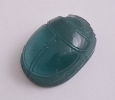 Obsidian Glass Egyptian Scarab Beetle, Volcanic Lava Handcarved 117 gram