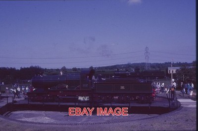 ORIGINAL SLIDE GWR LOCO NO 3440 CITY OF TRURO (2) ON DIDCOT TURNTABLE