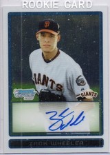 2009 Bowman Chrome .  Zack Wheeler's  .  Autograph  rookie card. rookie card picture