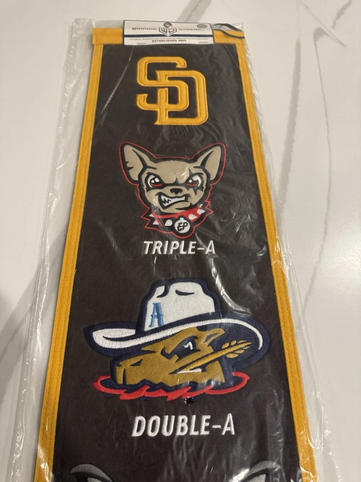 San Diego Padres Winning Streak MLB Heritage Banner Lana Bordada 8X32 NUEVO Foto 3 de 4