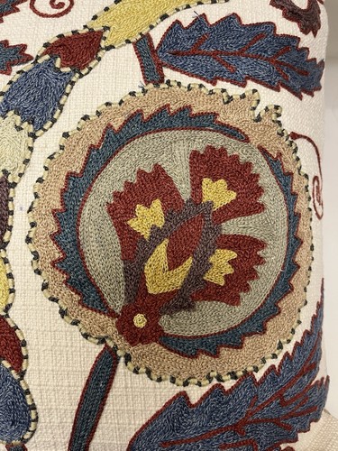 Pottery Barn Arcadia Embroidered 20” Pillow Cover ~ Multicolor ~ Suzani Floral - Picture 3 of 8