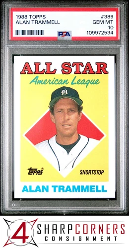 1988 TOPPS #389 ALAN TRAMMELL TIGERS HOF PSA 10