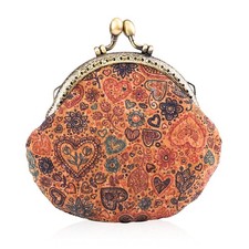 Floral Buckle Coin Purses Vintage Pouch Kiss lock Change Purse Wallets PU Woo...