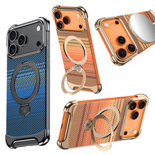 For iPhone 17 Pro Max 15 16 14 13 Pro Carbon Fiber Pattern Mag Safe Case Cover