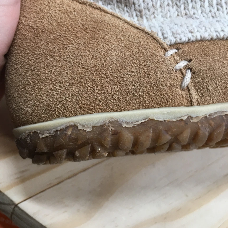 Zapatillas Minnetonka Mujer 8 Anchas Torrey Botín Beige Cuero Con Cordones 40141W Foto 4 de 4