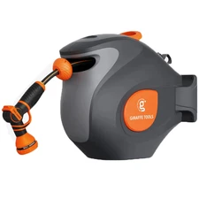 Giraffe Tools Retractable Garden Hose Reel 180° Swivel Wall Mounted 1/2in-100ft