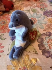 TY Beanie Baby Echo the Dolphin 1996 Retired ERRORS Rare Vintage Mint w/Tags