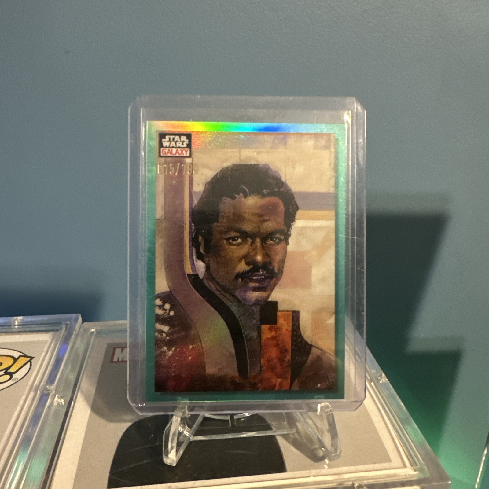 2023 Topps Chrome Star Wars Galaxy Aqua Refractor #/199 Lando Calrissian #43