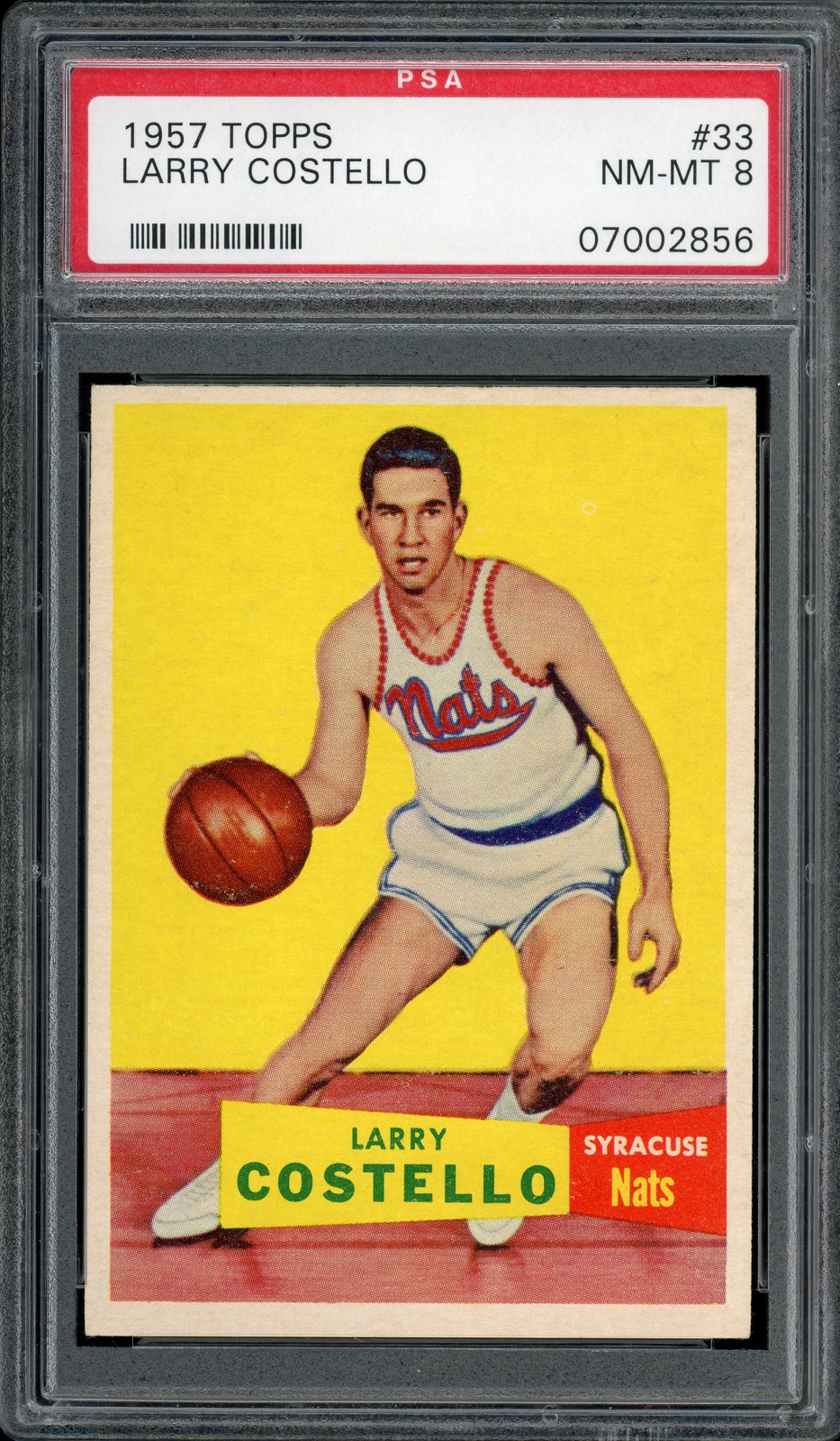 1957 Topps Basketball Larry Costello #33 PSA 8