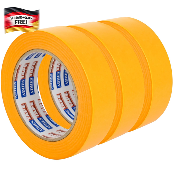 Adhes Gold Malerkrepp Kreppband, 30Mm X 50M, 3 Rolle Masking Tape | Abklebeband-image