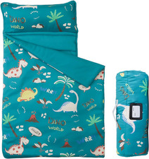 Toddler Nap Mat with Pillow and Blanket, 52" X 20" Lightweight and Soft Nap Mat