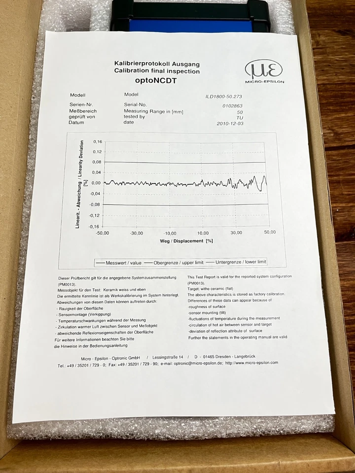 MICRO EPSILON  ILD1800-50 Laser Sensor | ILD1800-50 |Certificate NEW| Free 2-Day - Image 3 of 4