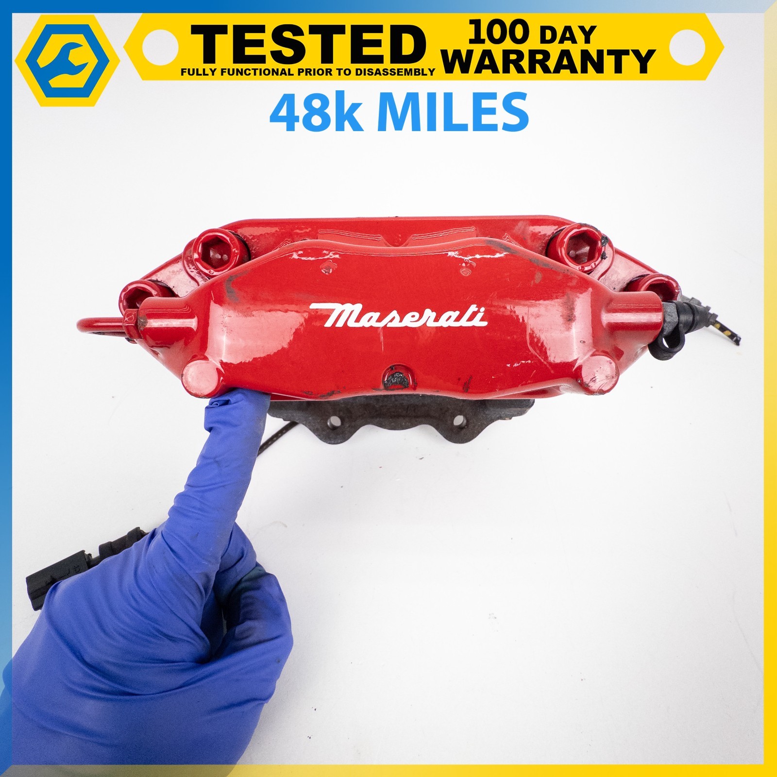 04-17 MASERATI GRANTURISMO QUATTROPORTE 4.2L REAR LEFT BRAKE CALIPER RED OEM