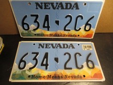 Home Means Nevada Pair License Plates NICE! Free USA Shipping