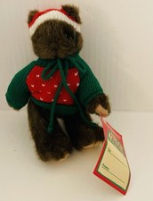 VTG Dakin Plush Brown Teddy Bear Christmas Red White Green Knitted Sweater 9  