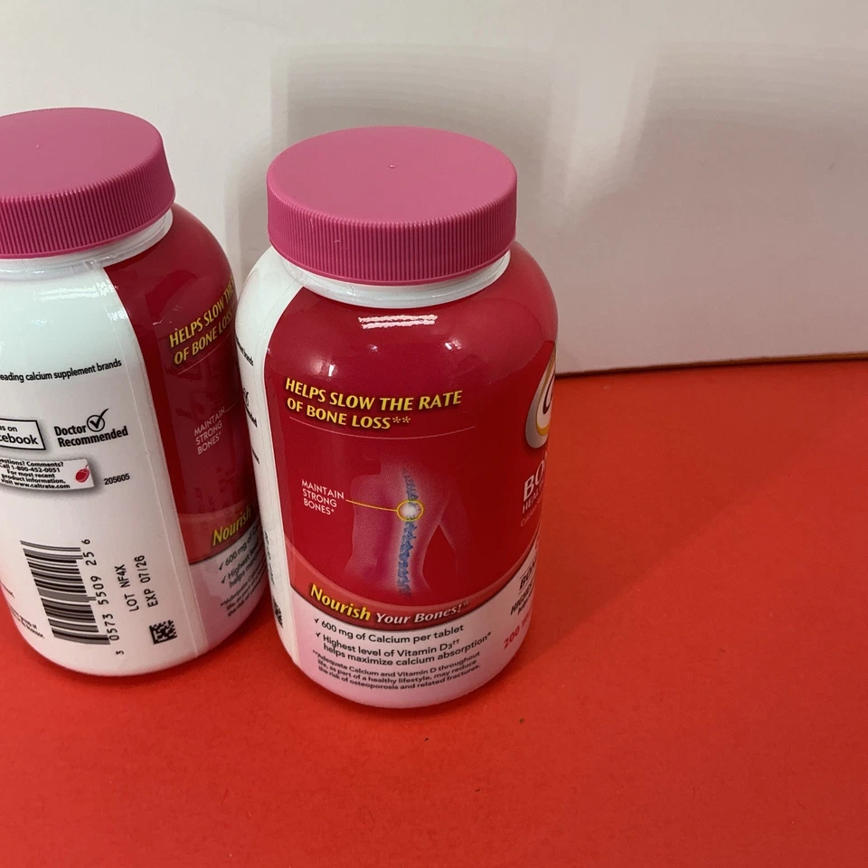 Paquete de 2 Caltrate Bone Health 600 + D3 Bone Strength Calcio 200ct (07/2026) Foto 4 de 4