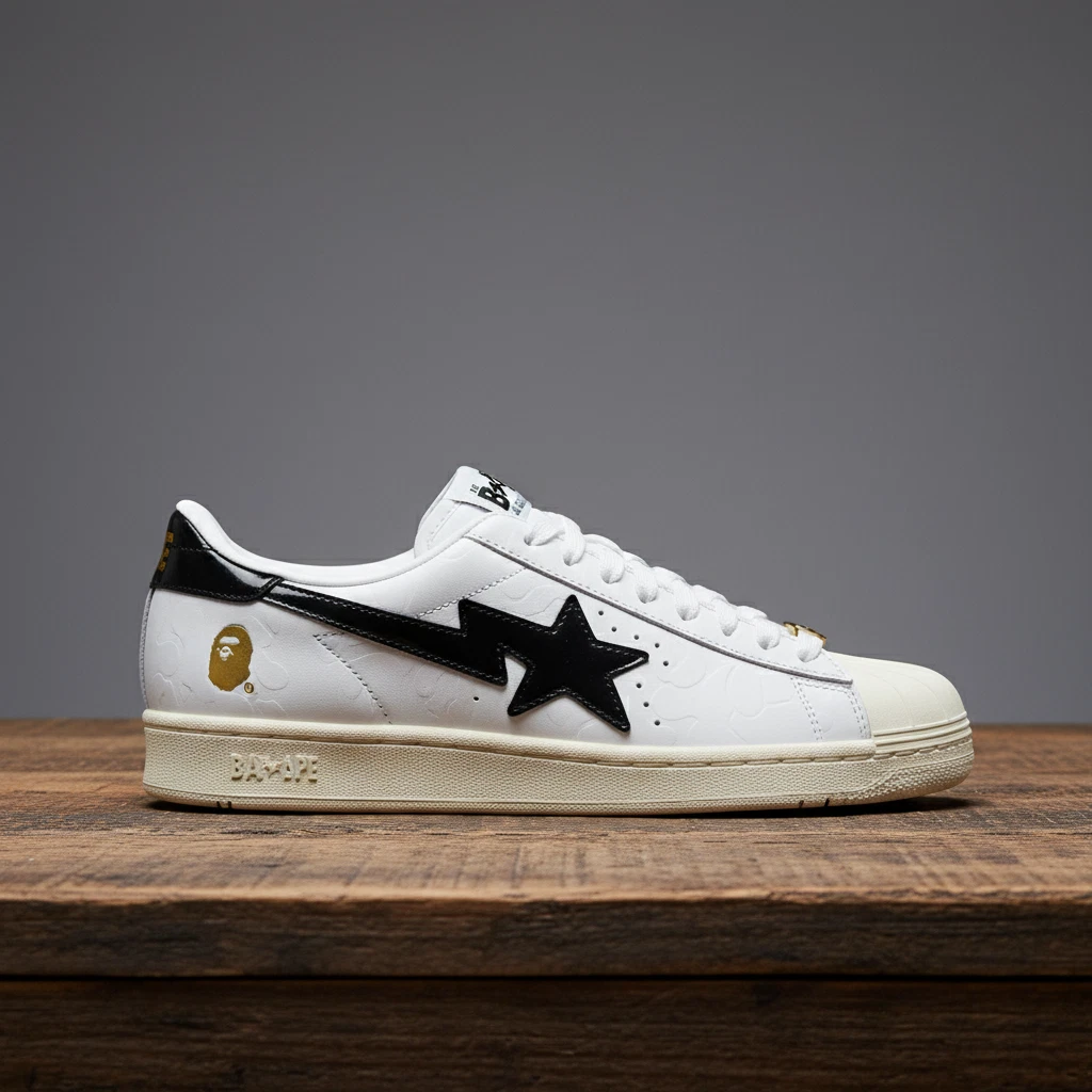 BAPE x adidas Superstar Vintage White Black for Sale | Authenticity  Guaranteed | eBay