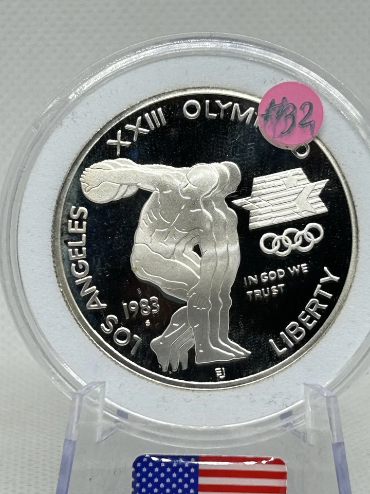 1983-S Los Angeles XX111 Olympiad Discus Commemorative Silver Dollar🇺🇸💯✨ - Image 3 of 4