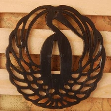 Peacock Iron Tsuba Handguard For Japanese Samurai Katana Wakizashi Tanto Sword