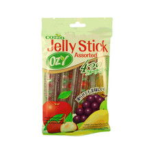 Jelly Straws Fruity Jellies Assort (12pcs) Grape Apple Mango Lychee 240g Vegan