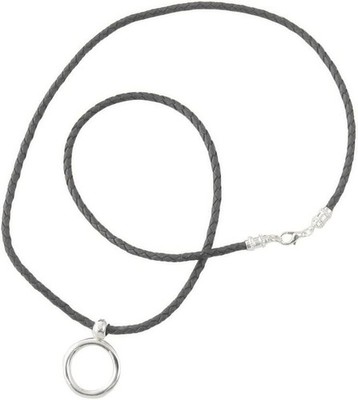  Giorgio Fedon Womens Eye Glasses Necklace Metal LA. Loop Braided Grey & Silver