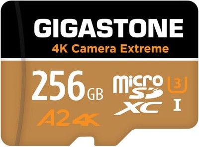 Gigastone 4K Kamera Extreme 256GB MicroSDXC Speicherkarte, Zubehör, SD-Adapter