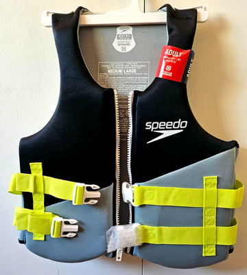 Speedo Adult Life Jacket Vest Premium Sport Type III PFD USCG Approved Med/Large