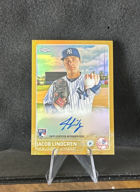 2015 Topps Chrome - Rookie Autographs Jacob Lindgren #AR-JLN Gold Refractor /50