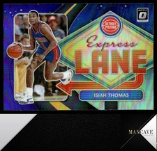 2020-21 Donruss Optic #21 Isiah Thomas Express Lane Purple Detroit Pistons