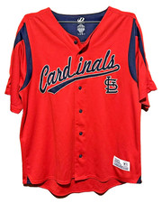 STL Cardinals Baseball Jersey 2XL Men's Red Dynasty Embroidered Authentic Merch