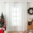 2 Panels Solid Color Sheer Window Curtains 54"W x 96"L (Pack of 2) Ivory