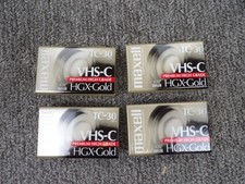 Maxell VHS-C TC-30 HGX-Gold Premium High-Grade Video Tapes 4 Pack Sealed