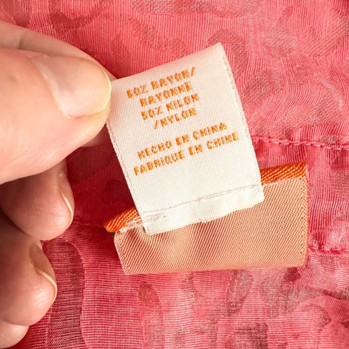 Hearts of Palm Top Women Plus 18 Pink Coral Sheer Corpcore Classic 3/4 Slv NWOT - Picture 5 of 9