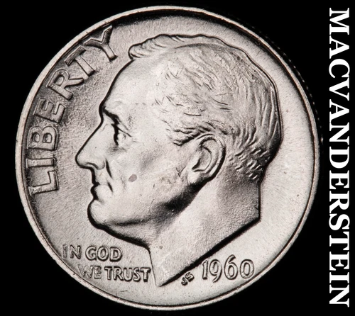 1960 Roosevelt Dime- Silver- Choice Gem Brilliant Unc+++ Luster  #J2701