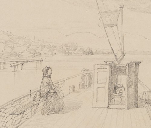 Auf dem Dampfer am Starnberger See, 1860, Bleistift Unbekannt (19.Jhd) - Picture 4 of 5