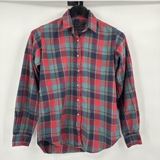 Abercrombie  Fitch Kids Vintage Plaid Wool Blend Button Down Shirt Red Size 12