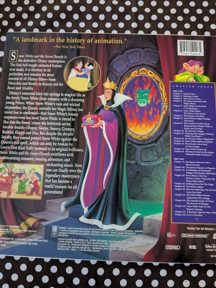 LASERDISC Disney Snow White (1937) CAV NTSC US Schneewittchen - Bild 2 von 4