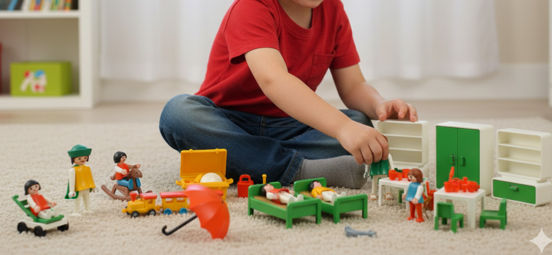 Aménager une chambre d'enfant Playmobil vintage pour histoires rétro