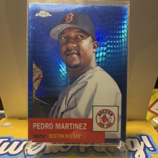 Topps 2022 Chrome Platinum Blue Prism Refractor Pedro Martinez #439 Red Sox Bas…