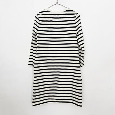 Boden T Shirt Dress Womens Size 6 Long Cream Navy Striped Cotton Long  Sleeve | eBay