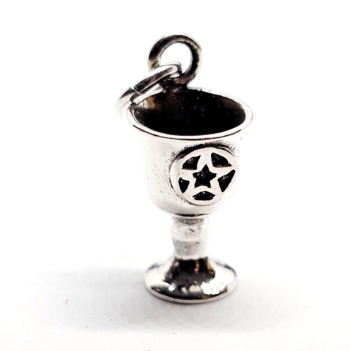 Charme Pentacle Païen Wiccan En Argent Sterling 925 – Tasse Coupe Calice 3D, Motif Triquetra