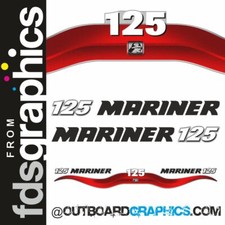 Mariner 125hp 2 stroke outboard decals/sticker kit