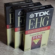 Lot of 3 TDK Extra High Grade T-120 Blank VHS Tape Sealed NEW EHG Sound  Color