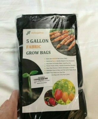 New 5 Pack Grow Bags Fabric Pots Root Pouch with Handle Planting Container