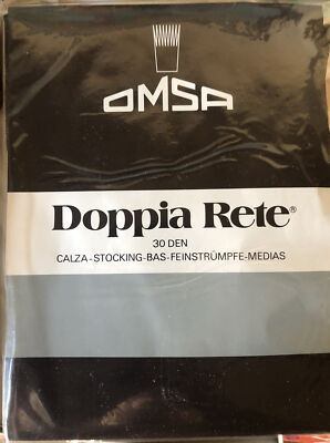 1 Paar TOLLE OMSA RHT Sexy Doppelnetz Socken Strumpfhalter Gr.9 Farbe Schwarz
